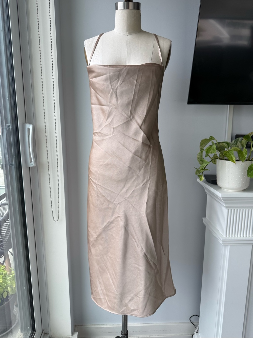 Slip Midi Dress in Champagne